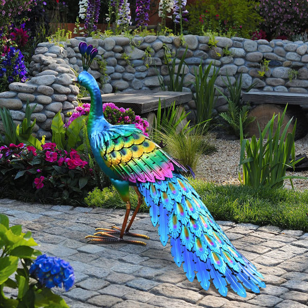 Arlmont And Co Peacock Statue Garden Decor Wayfair 9989